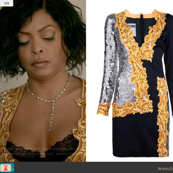 Long Sleeve Sequined Mirror Frame Cocktail Dress - Picture 6 of 15